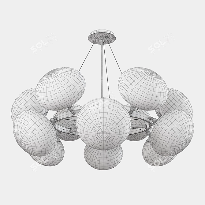 Grazi Glass Pendant Chandelier 3D model image 2