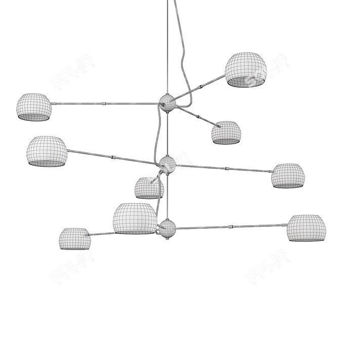 Sculptural Elegance: Tri Boi Chandelier 3D model image 2