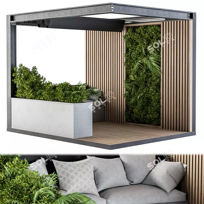 Elevated Oasis: Pergola Garden Furniture 3D model image 1