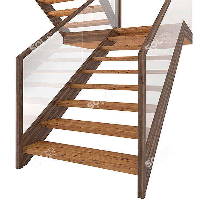 Modern Staircase V03: Versatile, Stylish 3D model image 3