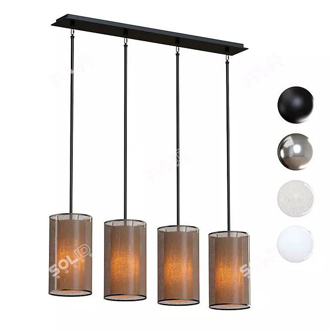 Modern Eclipse Chandelier: Elegant Illumination 3D model image 1