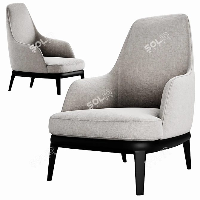 Elegant Poliform Jane Lounge Chair 3D model image 1