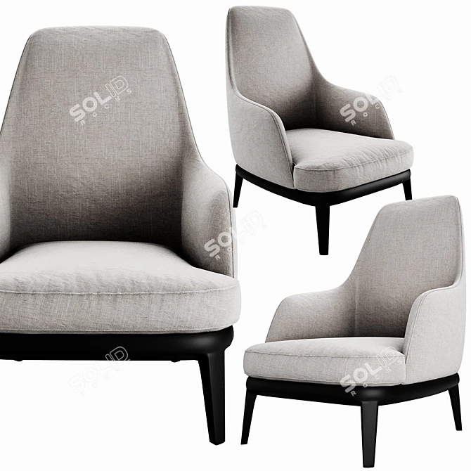Elegant Poliform Jane Lounge Chair 3D model image 2