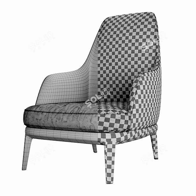 Elegant Poliform Jane Lounge Chair 3D model image 3