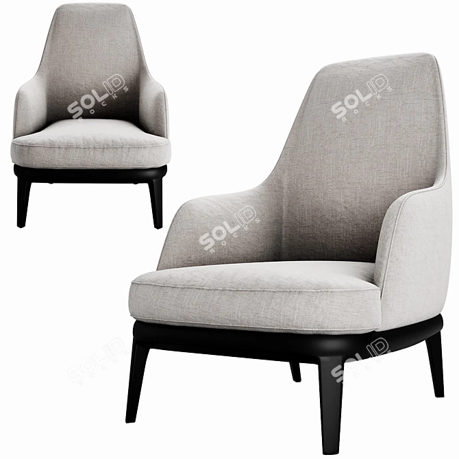 Elegant Poliform Jane Lounge Chair 3D model image 4