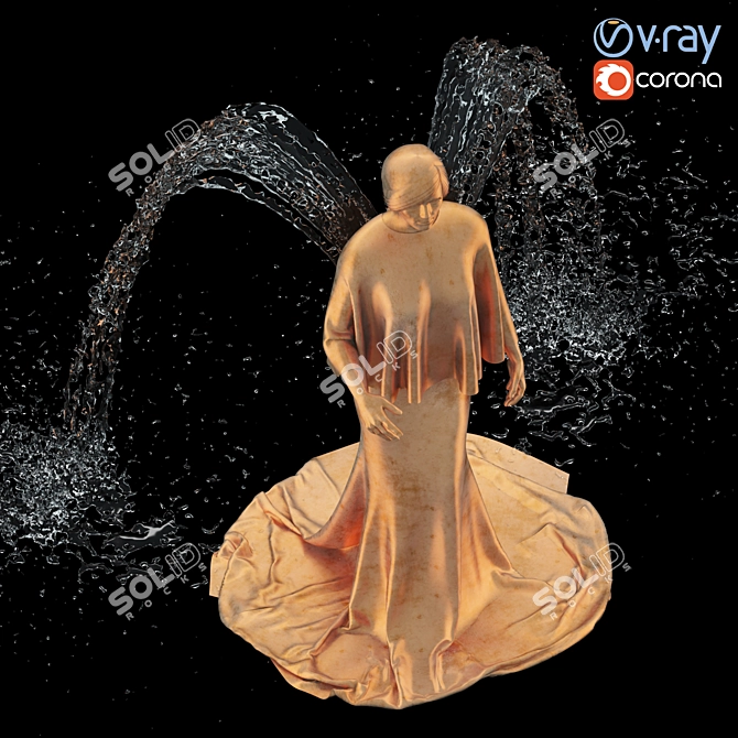 Magical Angel Fountain - Stunning Water Feature 3D model image 2