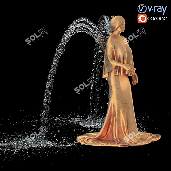 Magical Angel Fountain - Stunning Water Feature 3D model image 3