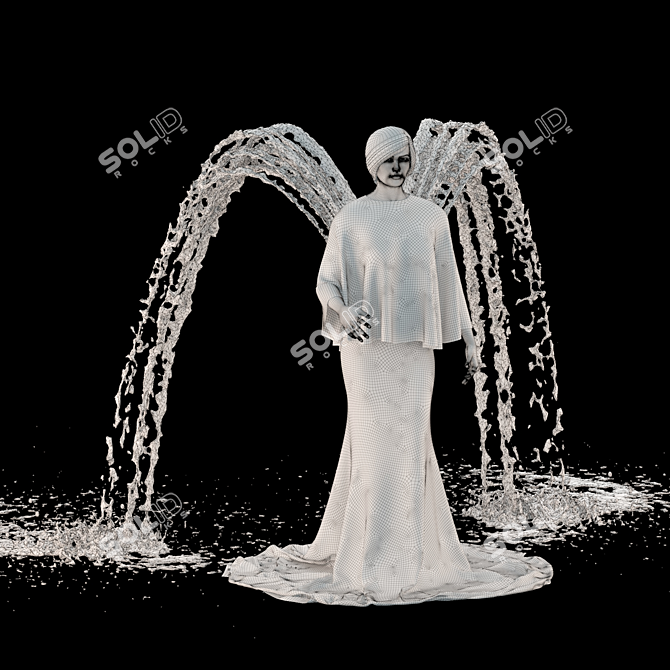 Magical Angel Fountain - Stunning Water Feature 3D model image 5