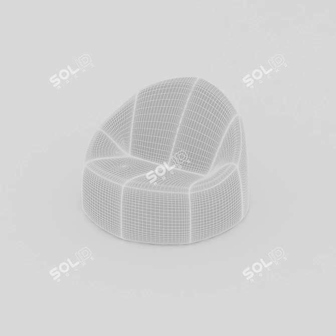 Plush Pumpkin Armchair: Cozy Elegance 3D model image 1