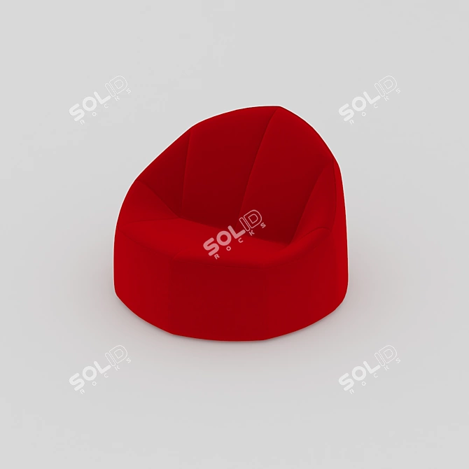 Plush Pumpkin Armchair: Cozy Elegance 3D model image 5