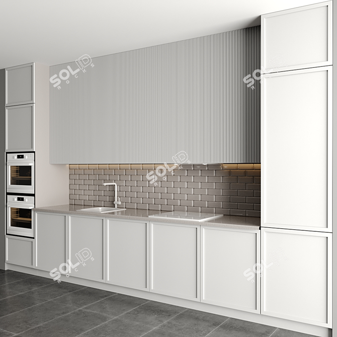 Modular Kitchen Design: 3ds Max, Vray, Corona 3D model image 2