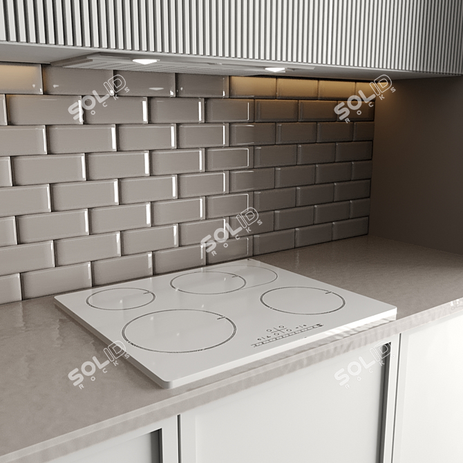 Modular Kitchen Design: 3ds Max, Vray, Corona 3D model image 4