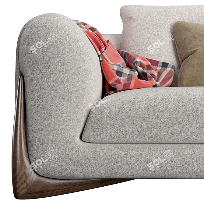 Porada Softbay Sofa: Elegant Canaletta Walnut Design 3D model image 2