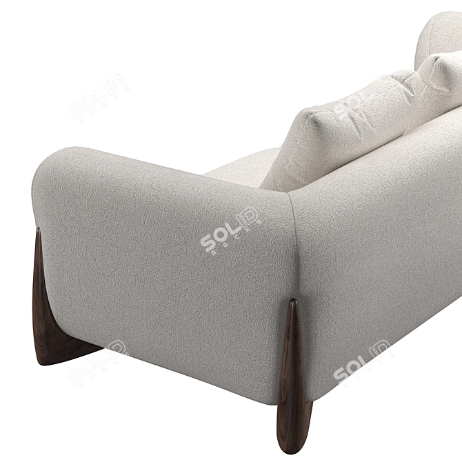 Porada Softbay Sofa: Elegant Canaletta Walnut Design 3D model image 4