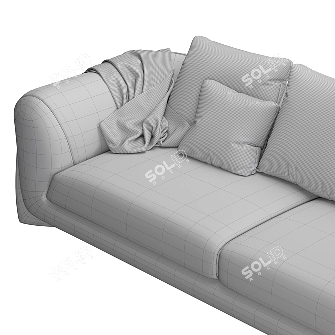 Porada Softbay Sofa: Elegant Canaletta Walnut Design 3D model image 5