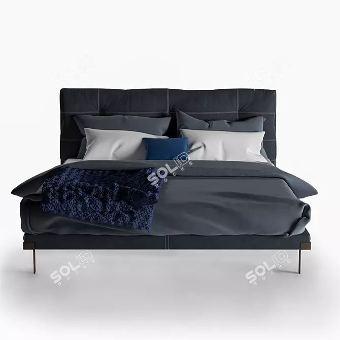 Luxurious Victor Bed - Ultimate Comfort! 3D model image 2