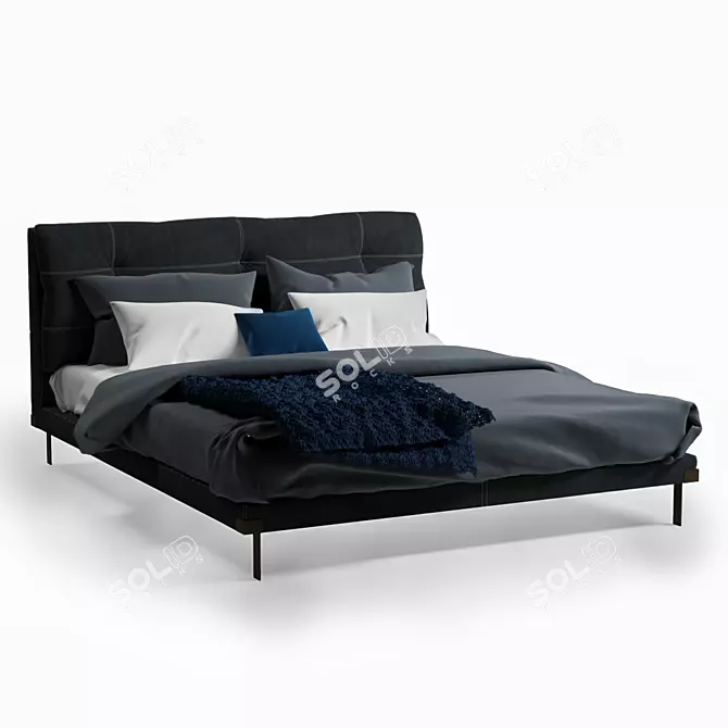Luxurious Victor Bed - Ultimate Comfort! 3D model image 3