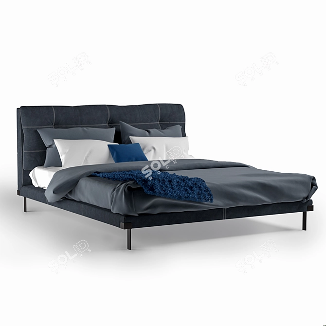 Luxurious Victor Bed - Ultimate Comfort! 3D model image 4