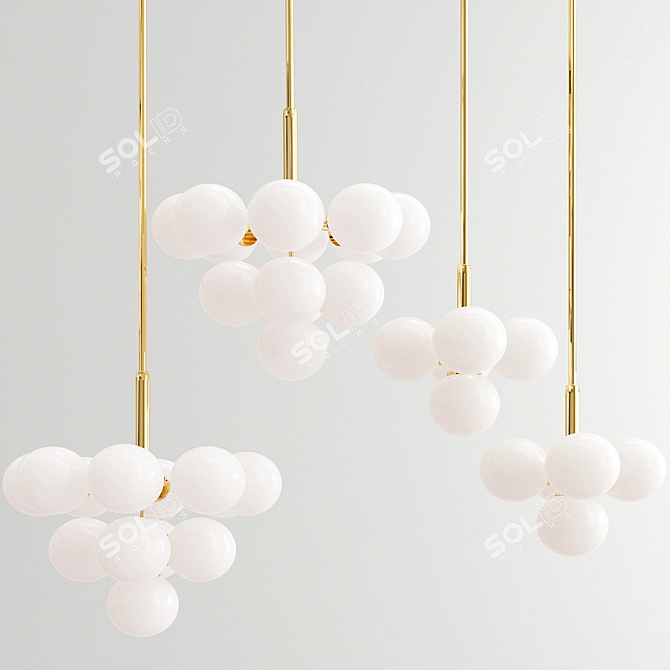 Elegant Grape LED Chandelier 3D model image 1