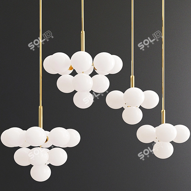 Elegant Grape LED Chandelier 3D model image 2