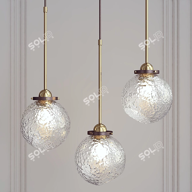 Elegant Glass Pendant Light 3D model image 1