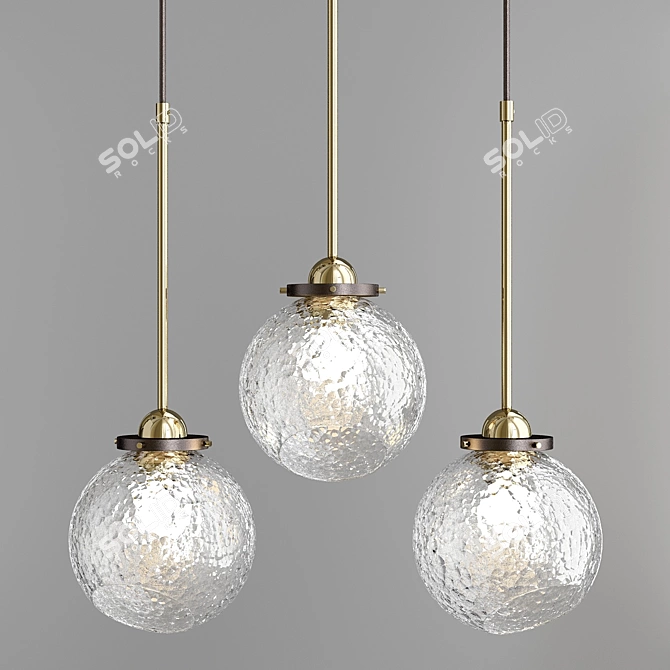 Elegant Glass Pendant Light 3D model image 3