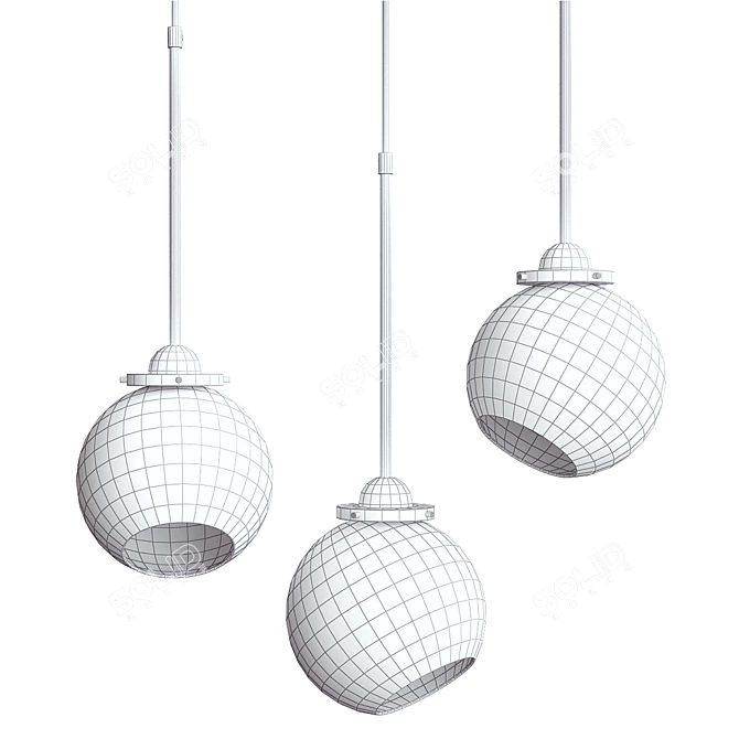 Elegant Glass Pendant Light 3D model image 4