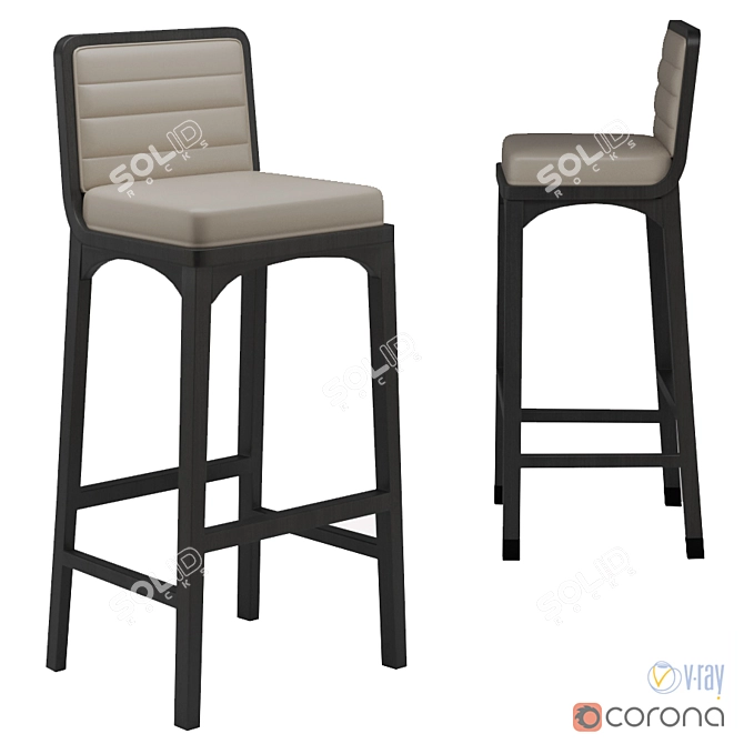 Stefano Barstool: Sleek and Stylish 3D model image 1