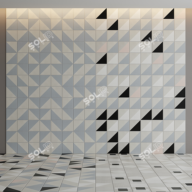 Futuristic Bauhaus-Inspired Ceramic Tiles 3D model image 1