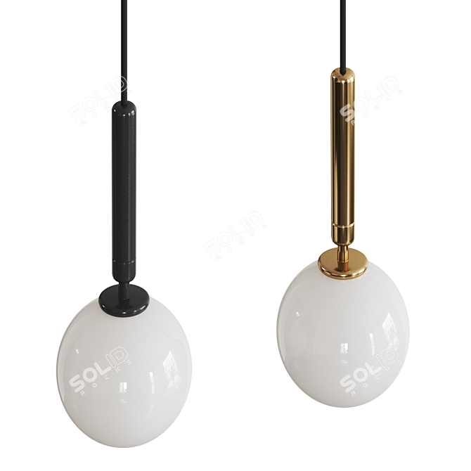 Nuura Miira 13 Opal Pendant: Elegant LED Glass Lamp 3D model image 2