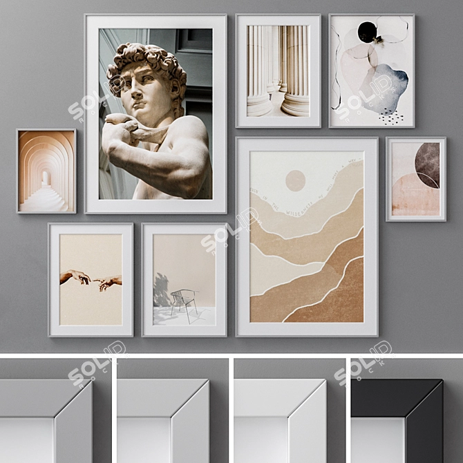 Dynamic Frames Collection - 4 Colors | 50x70, 30x40, A4 3D model image 1