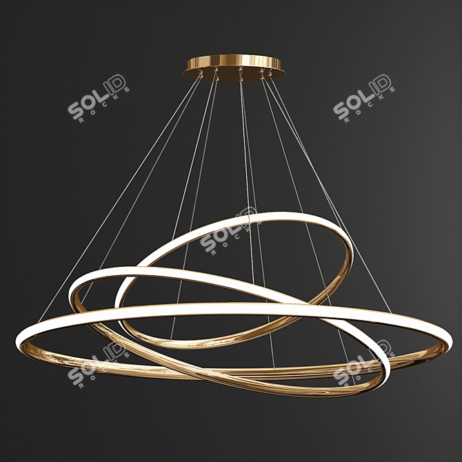 Elegant Ring Chandelier: ARO Cluster 3D model image 1