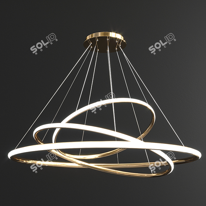 Elegant Ring Chandelier: ARO Cluster 3D model image 2