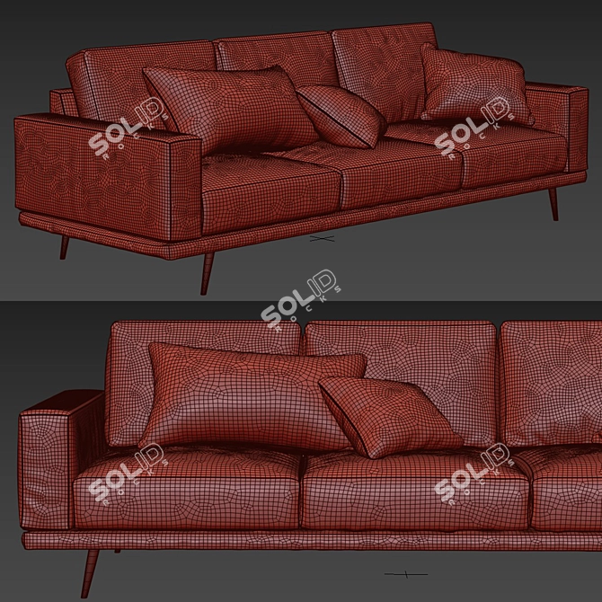 Retro-inspired BoConcept Carlton Sofa 3D model image 4