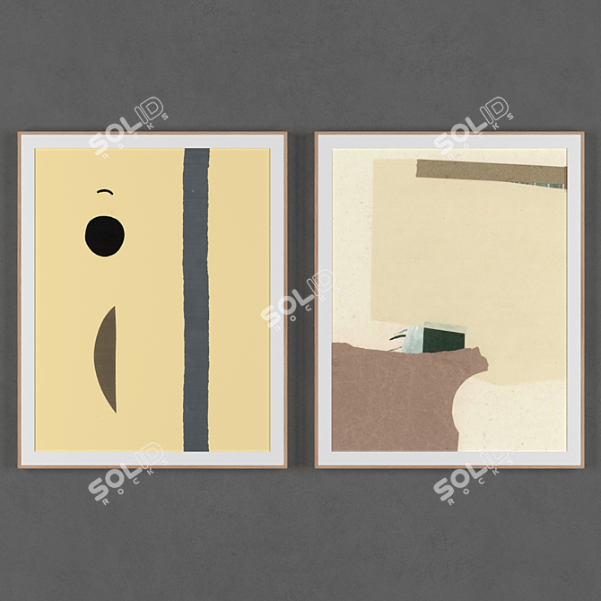 2 Frame Collection for Wall Décor 3D model image 1