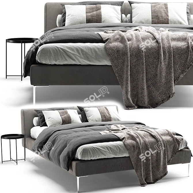 Modern Italian Bed Charles B&B 3D model image 1