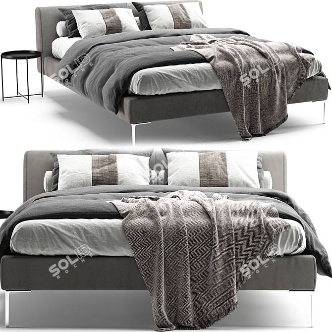 Modern Italian Bed Charles B&B 3D model image 2