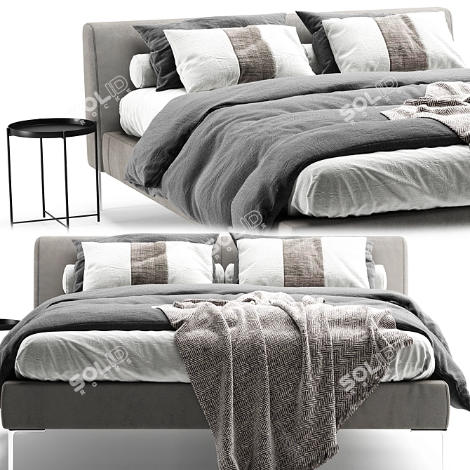 Modern Italian Bed Charles B&B 3D model image 3