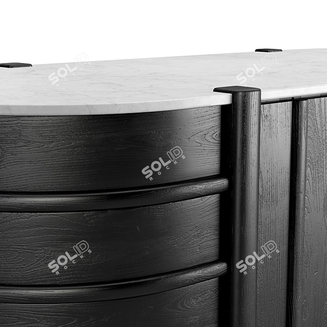Monochrome Elegance: Woak Repeta 01 Cupboard 3D model image 2