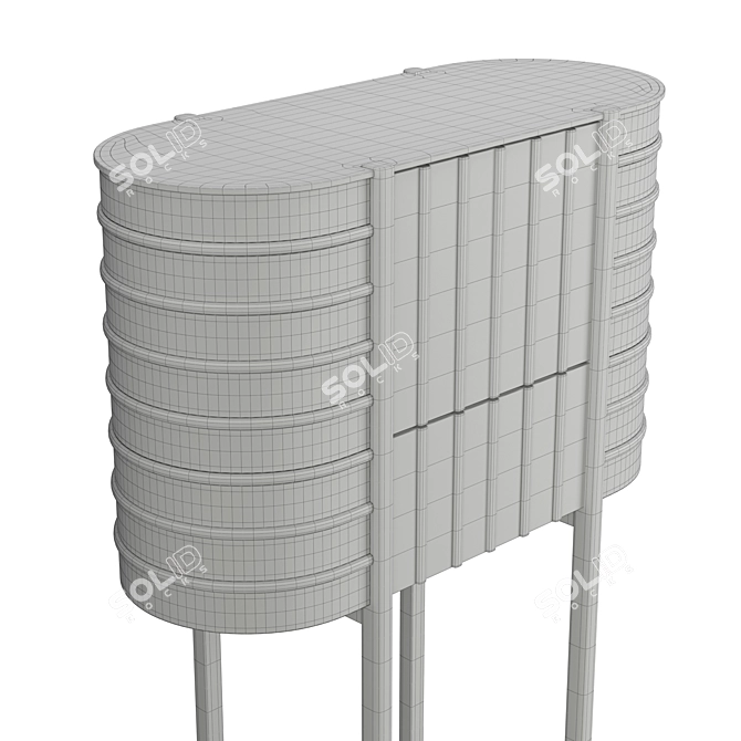 Monochrome Elegance: Woak Repeta 01 Cupboard 3D model image 5