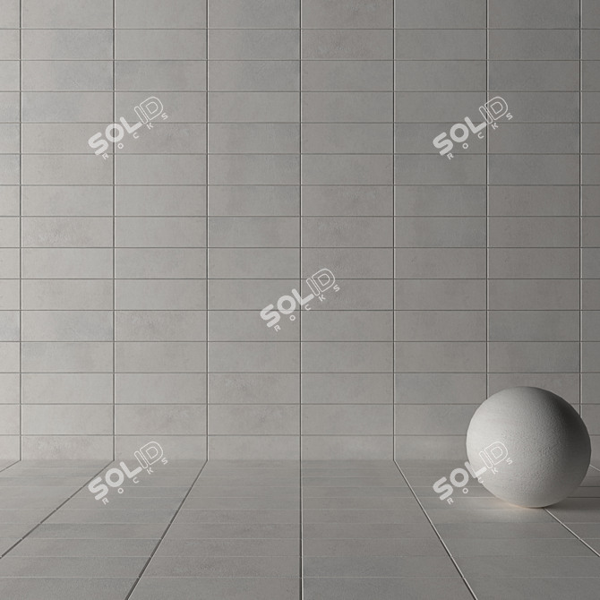 Suite Bianco Concrete Wall Tiles: 6 HD Textures 3D model image 3