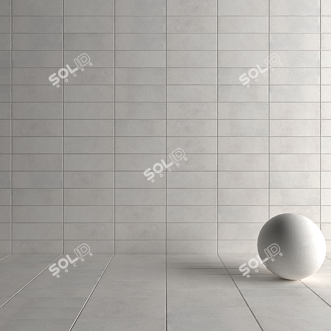 Suite Bianco Concrete Wall Tiles: 6 HD Textures 3D model image 4