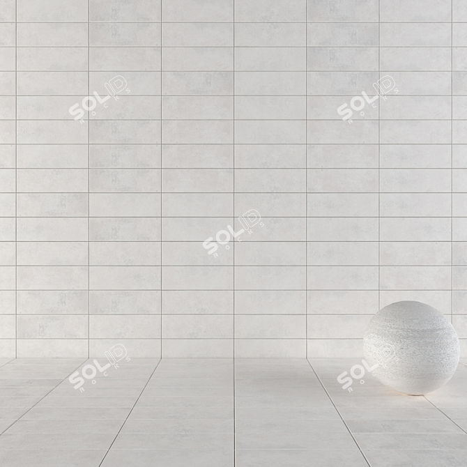 Modern Concrete Wall Tiles 3D model image 1