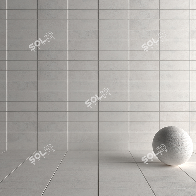 Modern Concrete Wall Tiles 3D model image 4