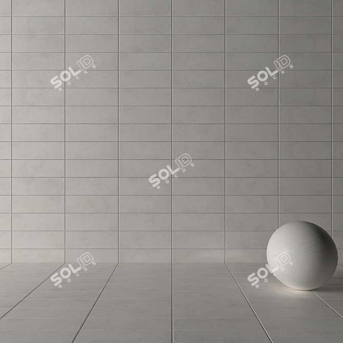 Suite Bianco Concrete Wall Tiles Set 3D model image 3