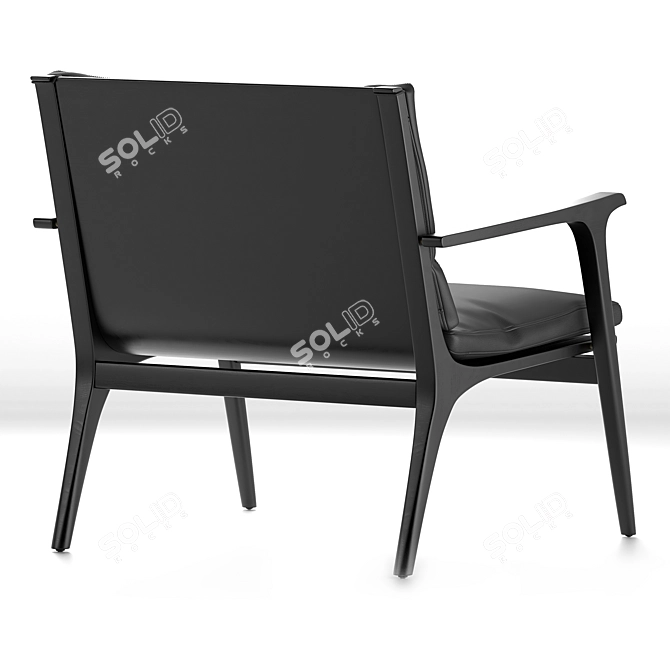 Sleek Ren Table & Chairs Set 3D model image 4