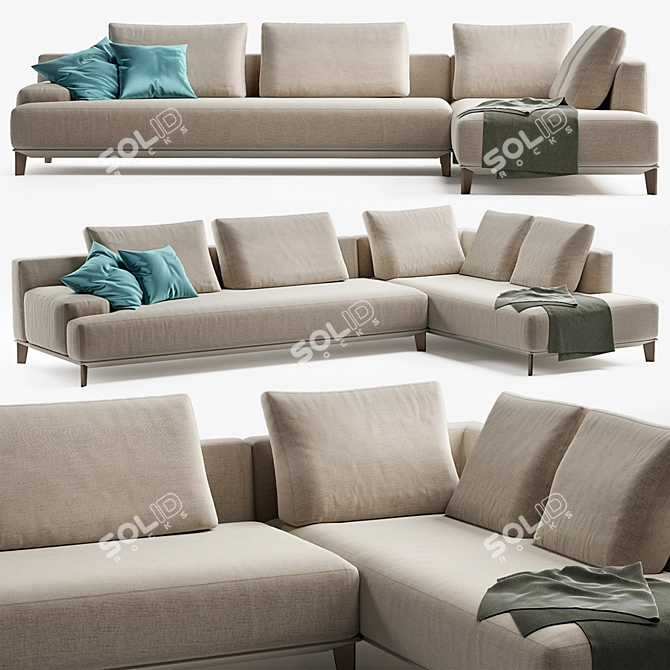Ronny Alberta Sofa: Innovative Design for Ultimate Comfort 3D model image 1