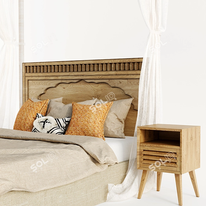 Ethnic Charm Bed 3D model image 2