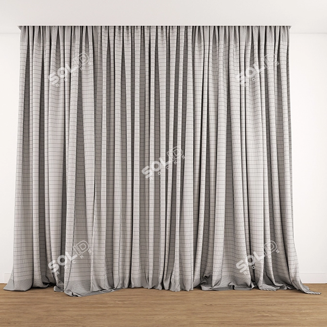 Elegant Decorative Curtain 3D model image 3