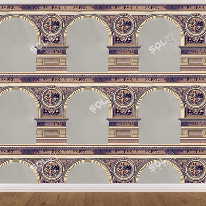 Seamless Wallpaper Set in 3 Colors - 3D Models 3D model image 2